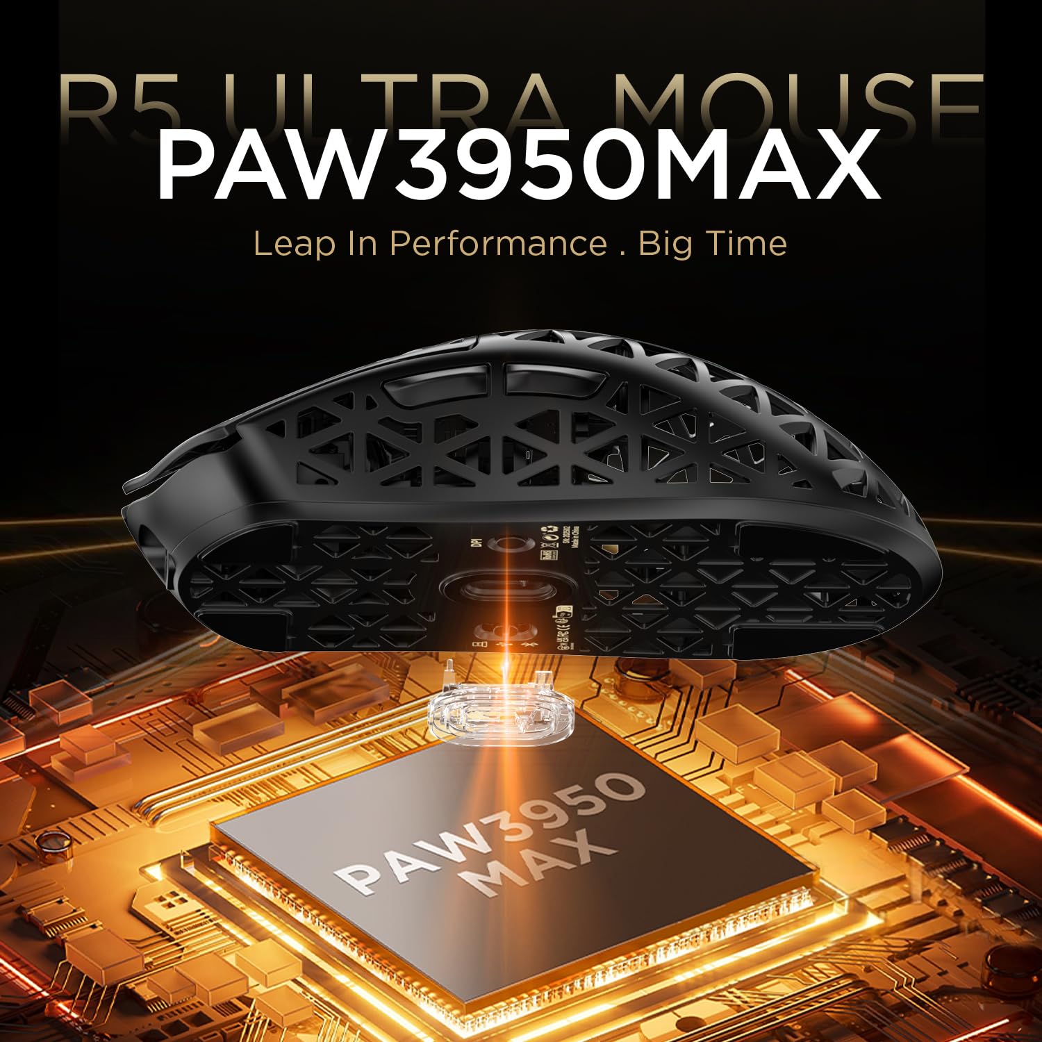 ATTACK SHARK R5 ULTRA WIRELESS 8K GAMING MOUSE BLACK PAW-3950 MAX thumbnail 2
