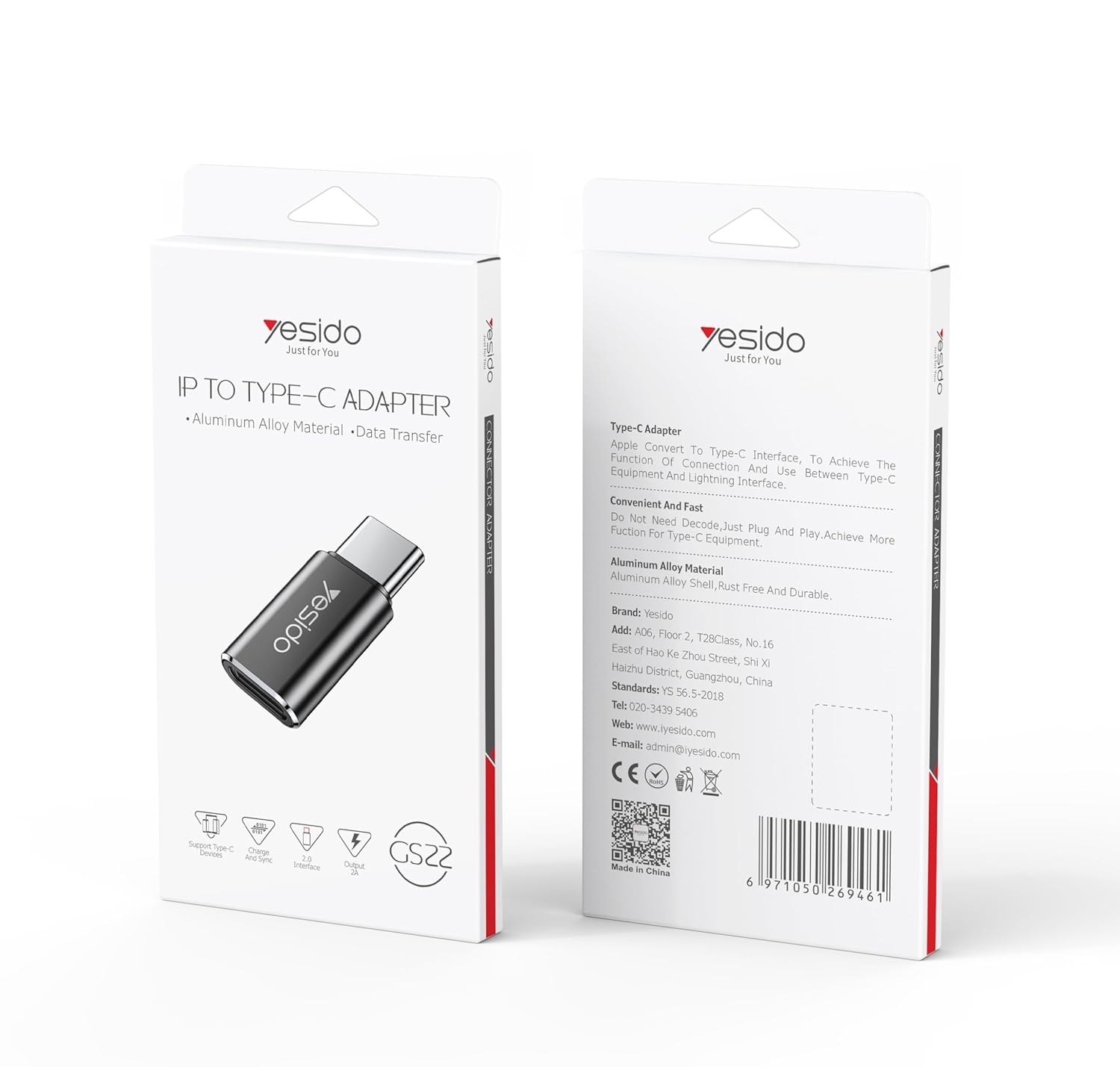 YESIDO OTG ADAPTER BLACK GS22 thumbnail 2