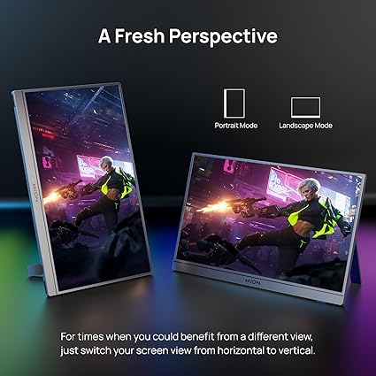 ARZOPA 16 INCH ULTRA SLIM180HZ 2560X1440 QHD PORTABLE GAMING MONITOR BUNDLE BLACK Z3FC thumbnail 7