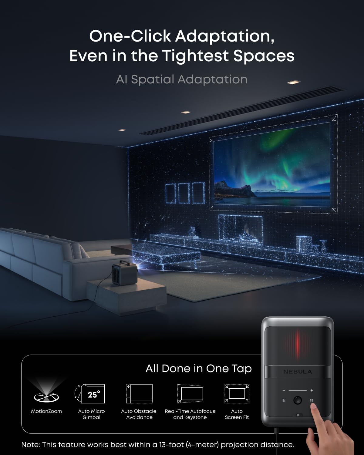 ANKER NEBULA X1 4K TRIPLE LASER SMART PROJECTOR BLACK/GRAY D23512F1 thumbnail 4