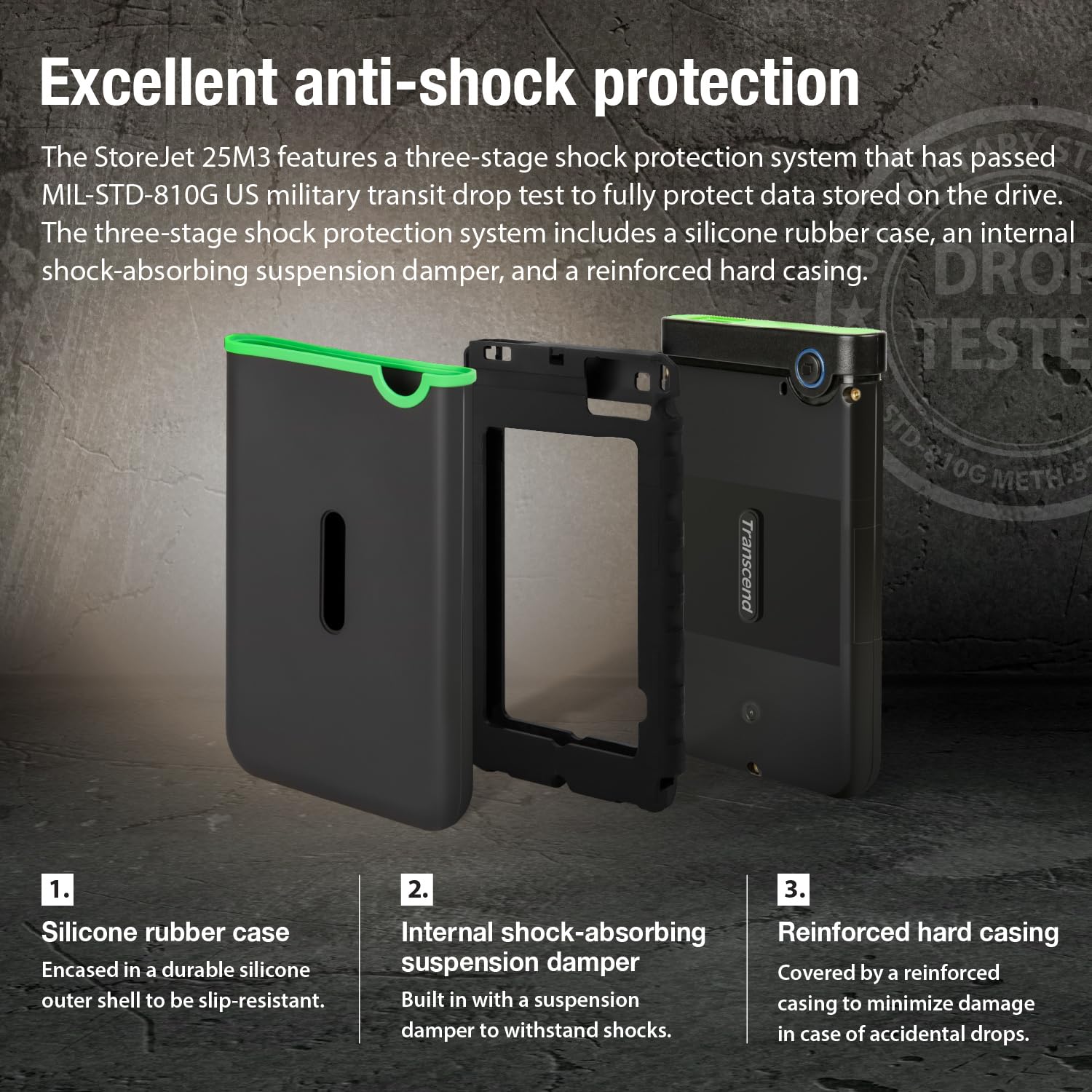 TRANSCEND 2TB EXTERNAL HDD M3S USB 3.0 BLACK TS2TSJ25M3S thumbnail 5