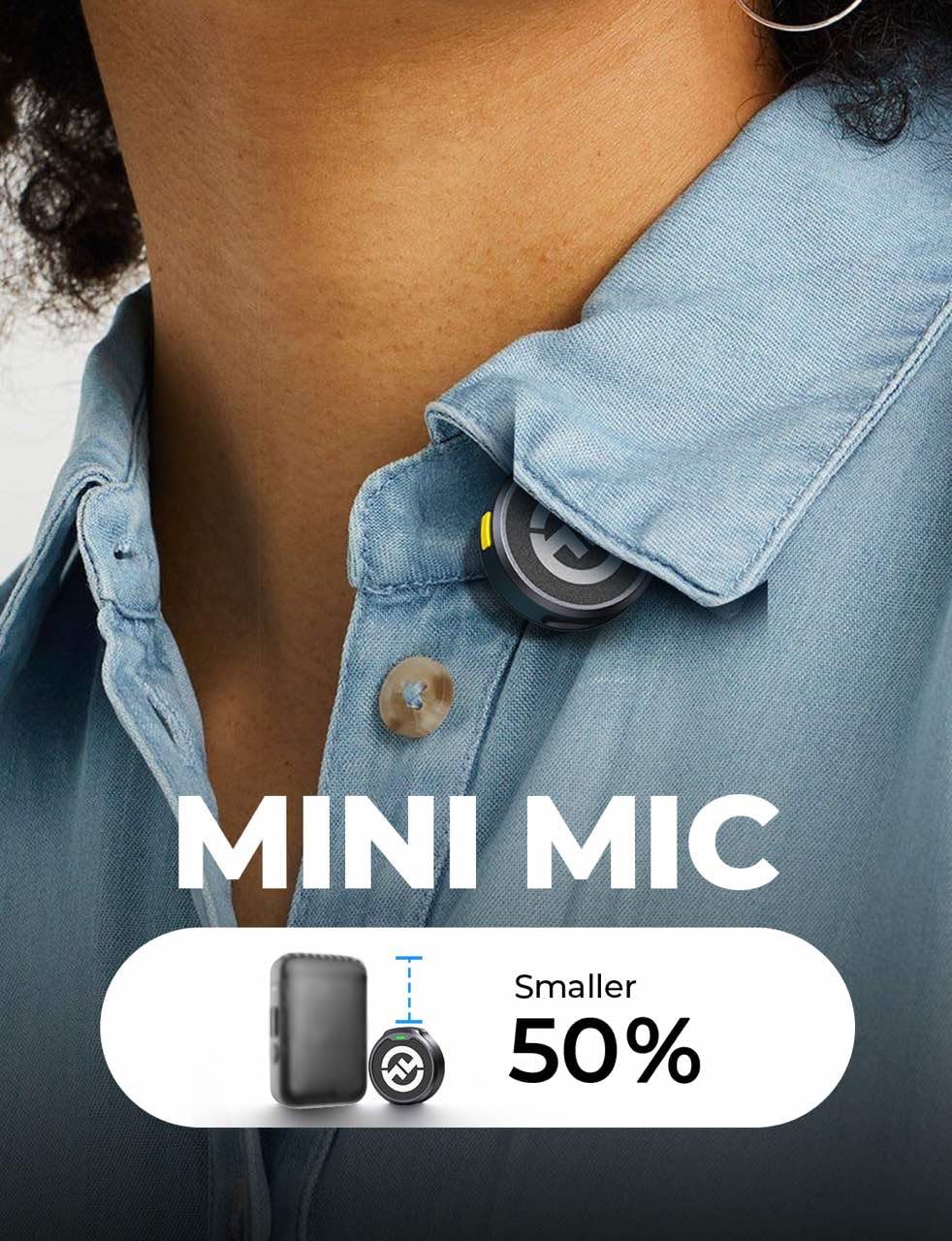 HOLLYLAND LARK M2 WIRELESS LAVALIER MICROPHONE MINI COMBO SHINE CHARCOAL thumbnail 2