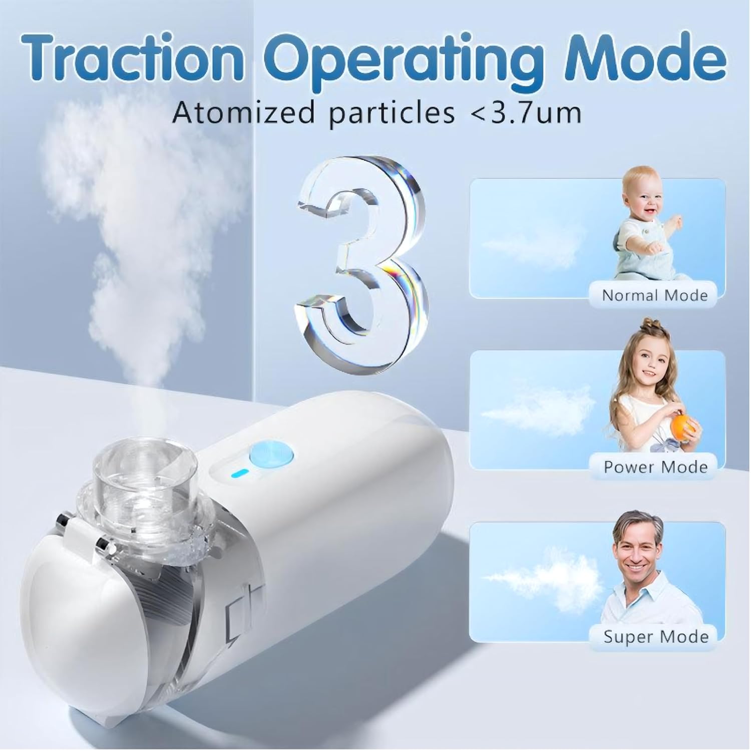 PORTABLE ULTRASONIC MESH NEBULIZER WHITE ZH-N3 thumbnail 5