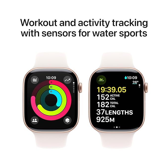 APPLE WATCH SERIES 10 46MM GPS ROSE GOLD ALUMINIUM SPORT BAND M/L MWWU3 thumbnail 3