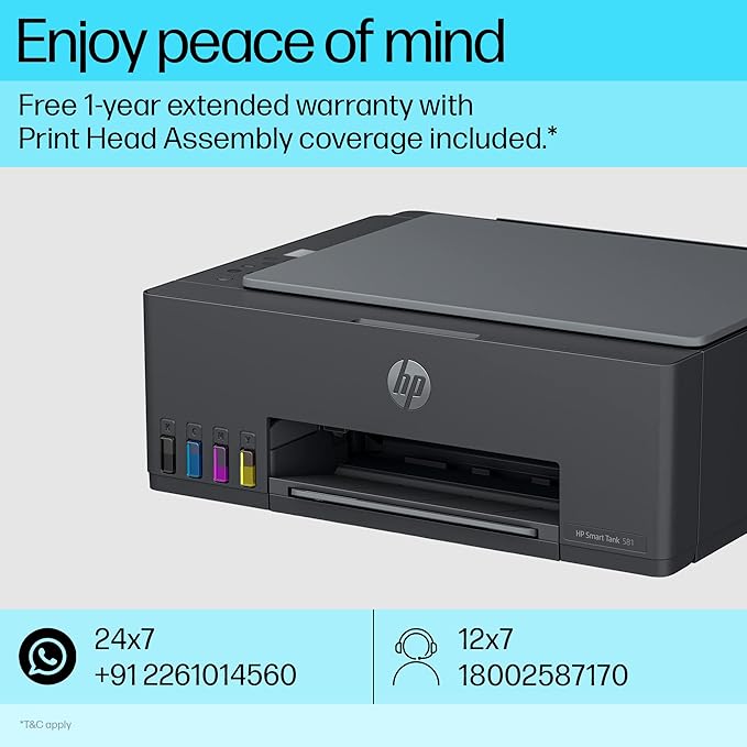 HP 581 ALL IN ONE SMART TANK PRINTER BLACK 4A8D4A thumbnail 4