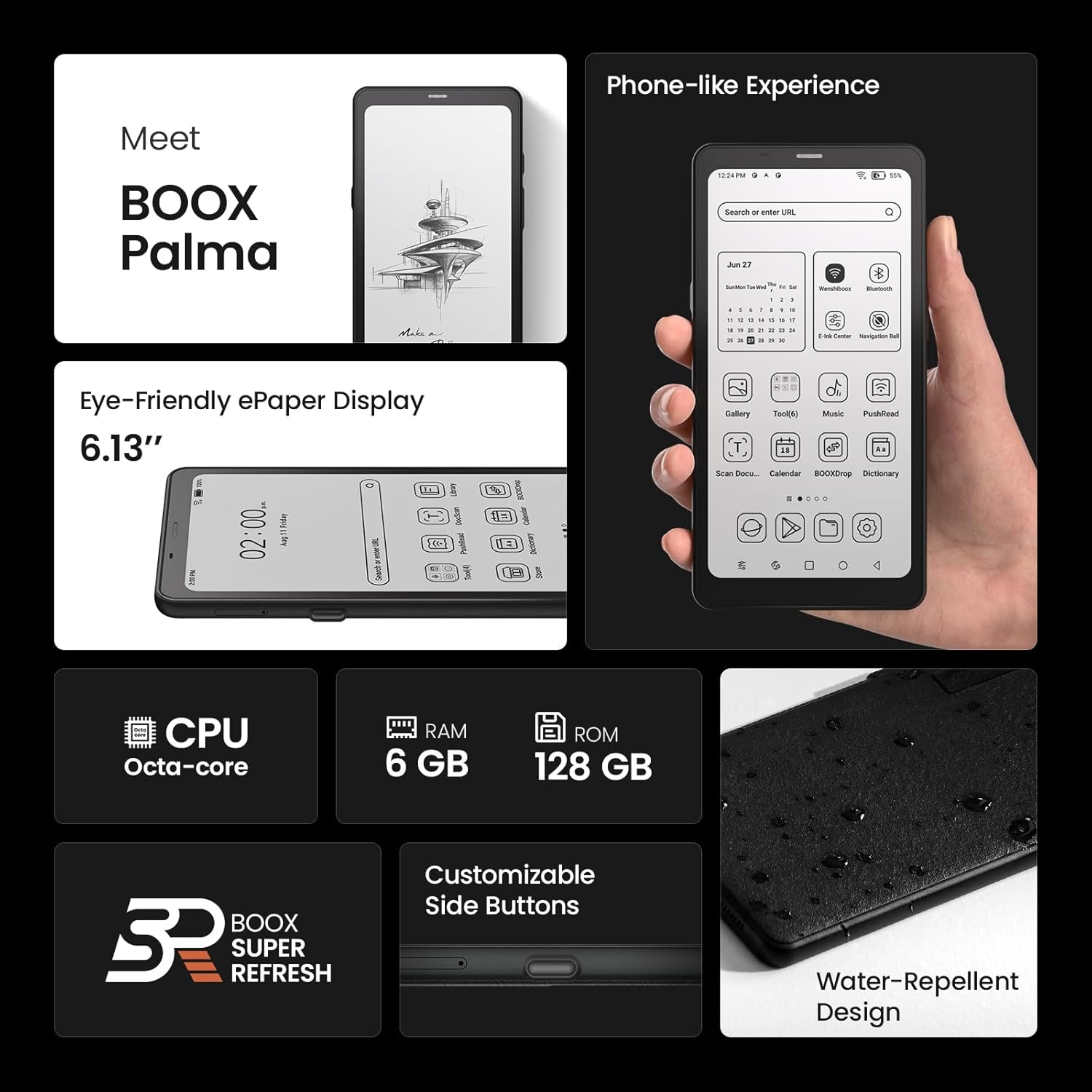 BOOX PALMA 2 PRO 6.13 INCH 8GB 128GB COLOR MOBILE EPAPER READER WHITE thumbnail 7