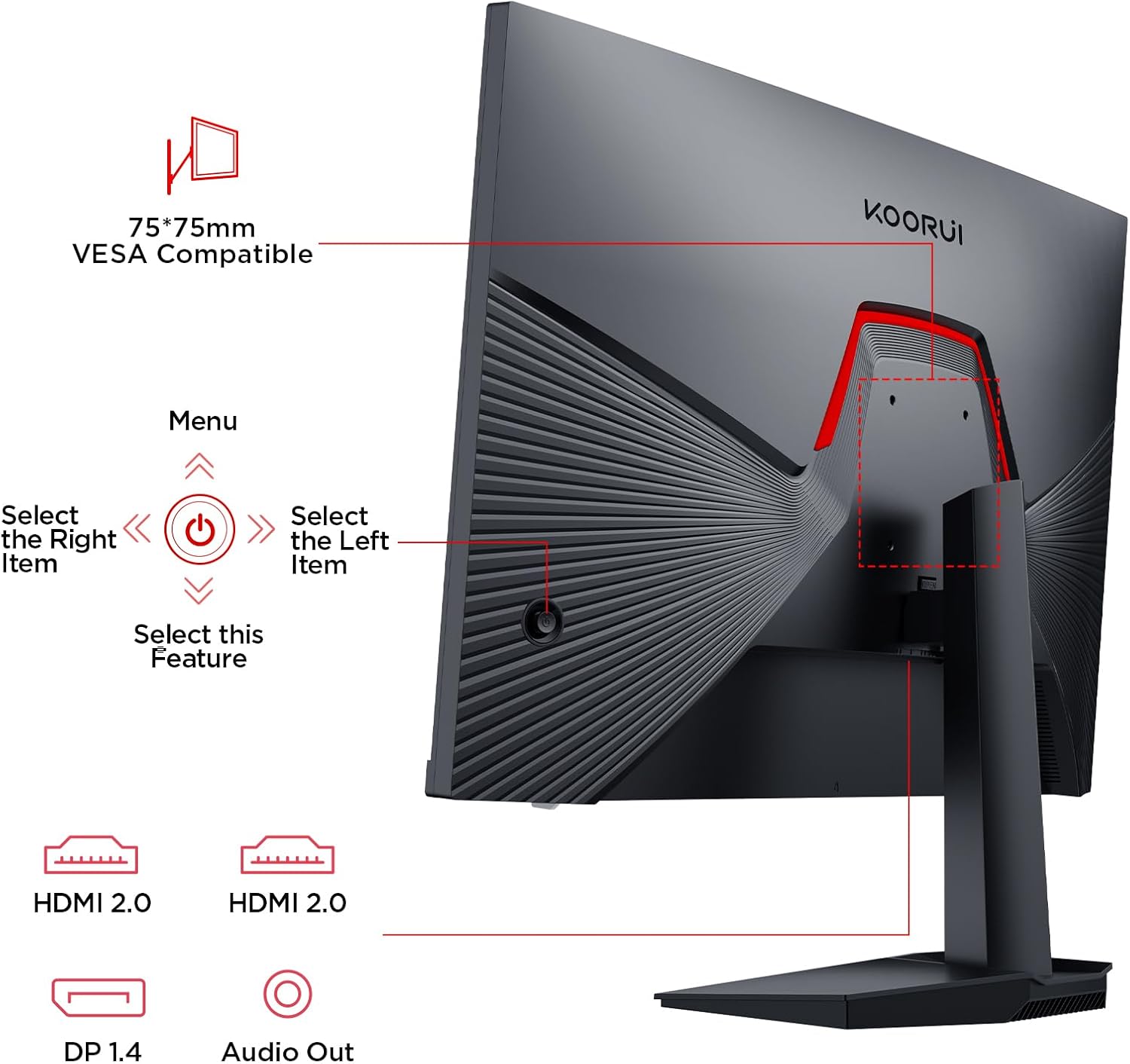 KOORUI 27 INCH FHD 1920X080 200HZ 1MS IPS PANEL GAMING MONITOR G2711P thumbnail 9