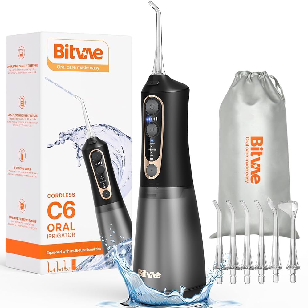 BITVAE CORDLESS ORAL CARE IRRIGATOR BLACK GOLD BV-C6
