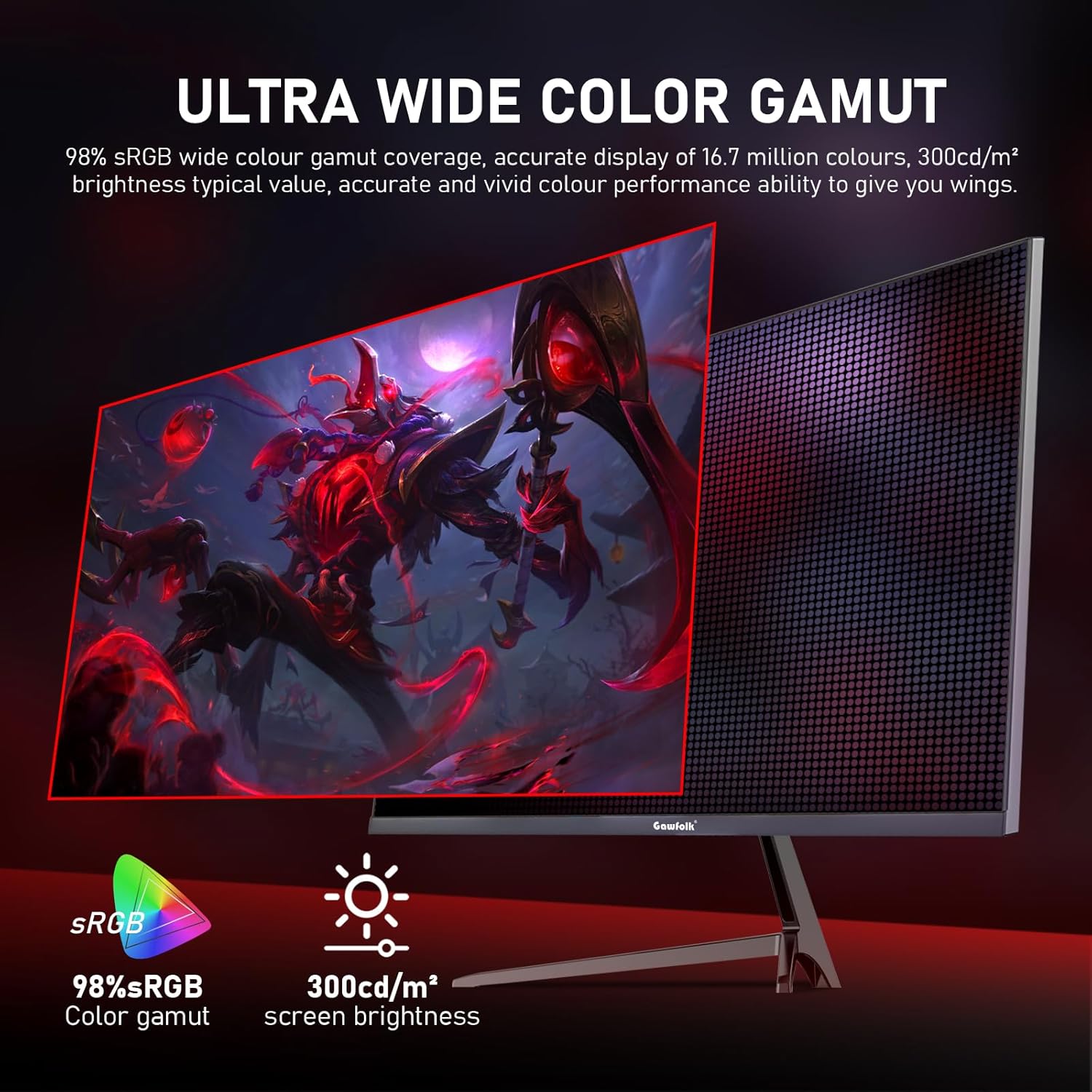 GAWFOLK 27 INCH 2K 165HZ 2560*1440 VA PANEL FLAT MONITOR BLACK GF270L thumbnail 5