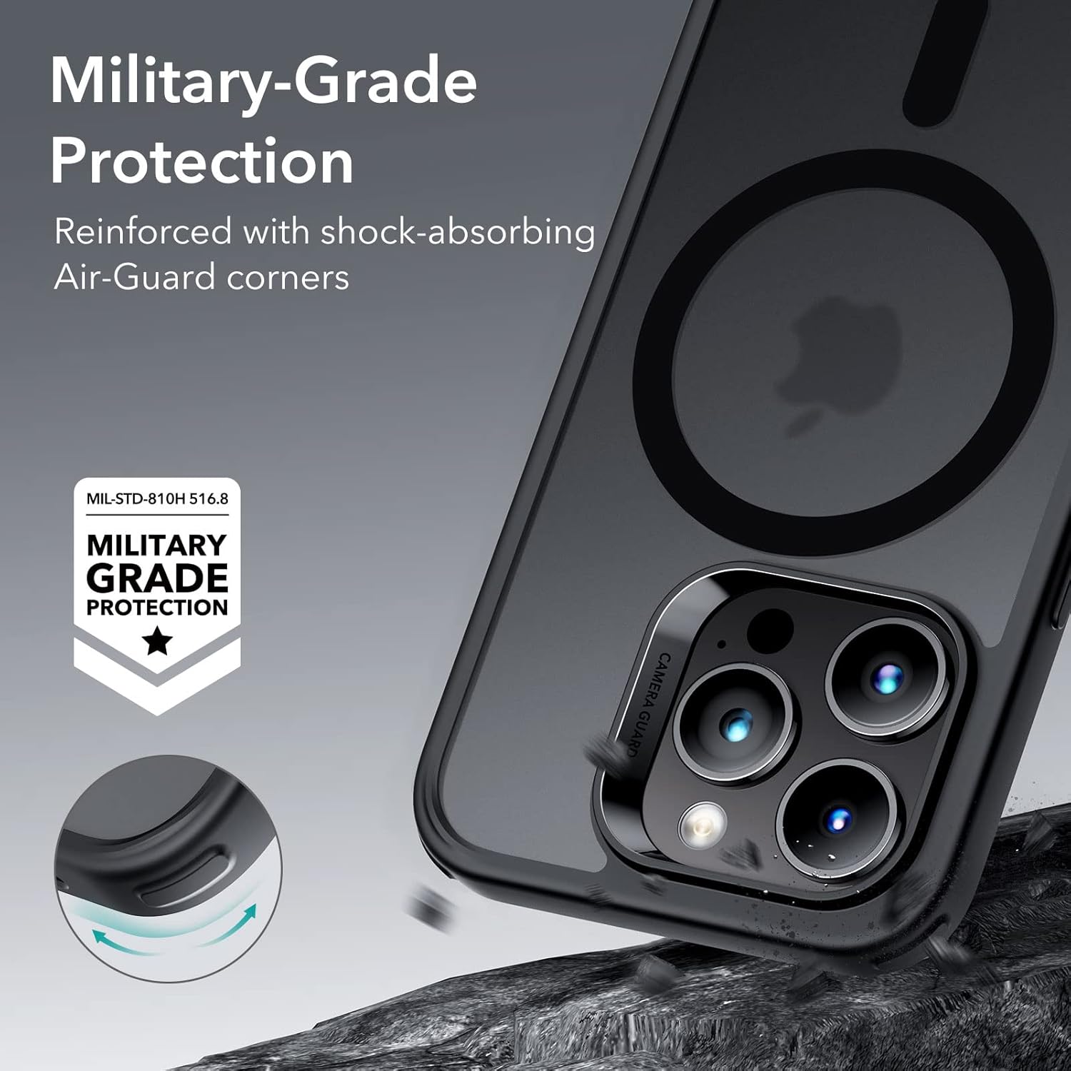 ESR IPHONE 14 PRO AIR ARMOR HALO LOCK PROTECTION MAGNETIC CASE CLEAR BLACK thumbnail 4