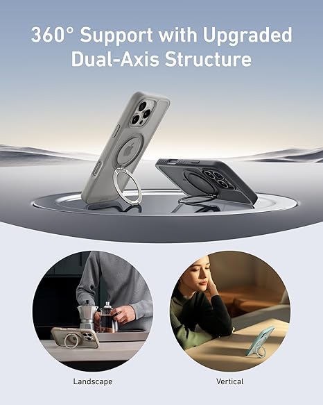 ANKER IPHONE 16 PRO MAX MAGNETIC WITH RING STAND CASE CLEAR A90H1H0C thumbnail 3