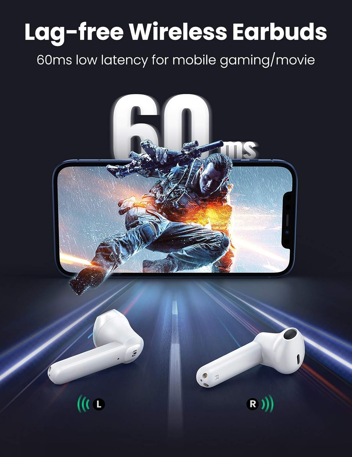 UGREEN HITUNE T2 TRUE WIRELESS EARBUDS WHITE 80652 thumbnail 2