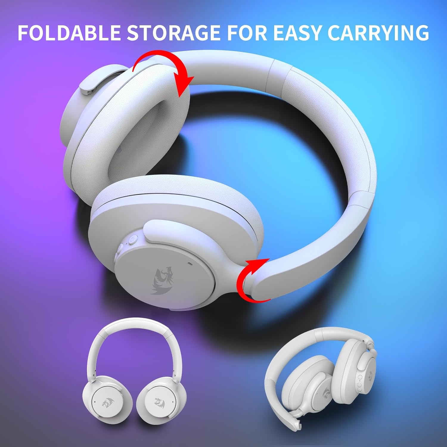 REDRAGON VIBECORE WIRED/WIRELESS GAMING HEADSET WHITE H610G thumbnail 3