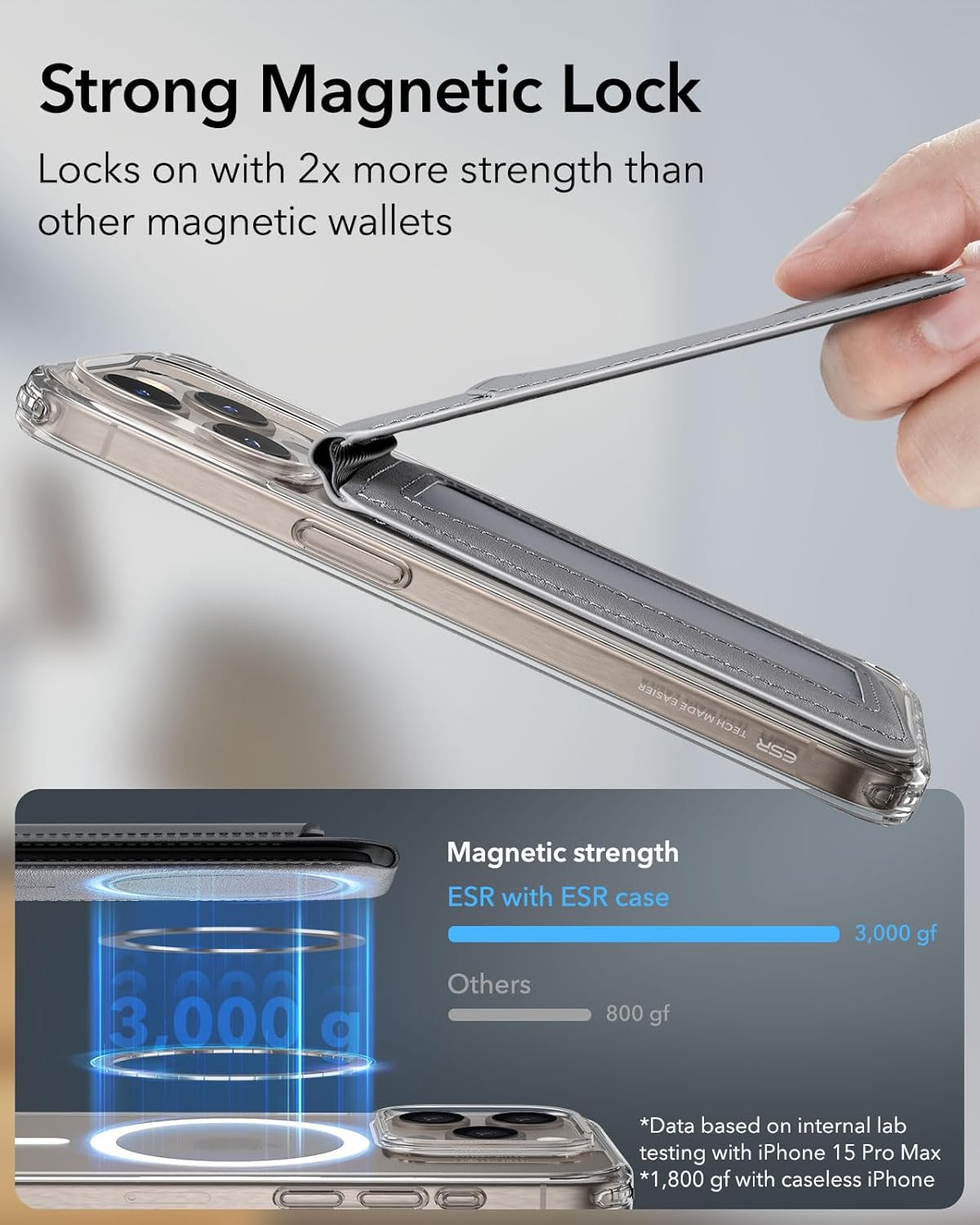 ESR HALOLOCK MAGNETIC VEGAN LEATHER WALLET STAND thumbnail 4