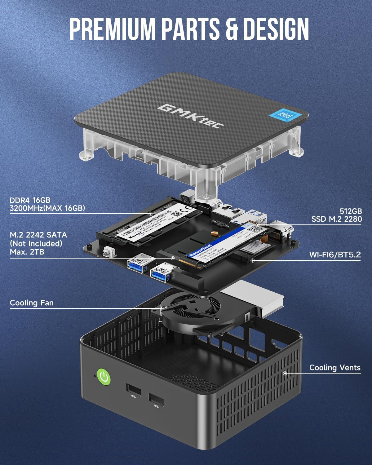GMKTEC MINI PC INTEL N150 16GB RAM 512GB SSD WIN 11 PRO NUCBOX-G3 PLUS thumbnail 4