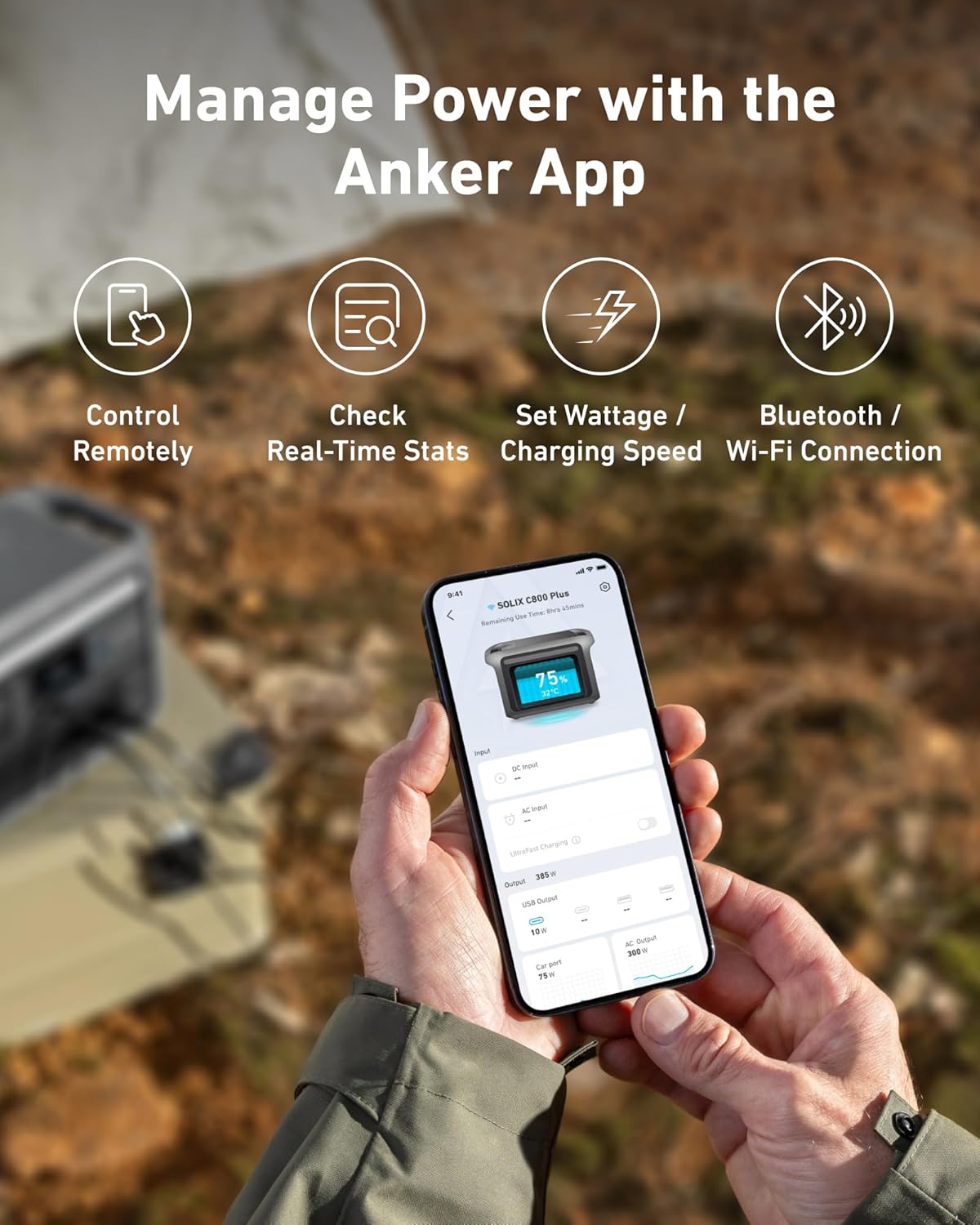 Anker SOLIX C800 Plus Portable Power Station (A17542A1) - 1200W, 768Wh, Torch Light, Compact and Reliable thumbnail 2