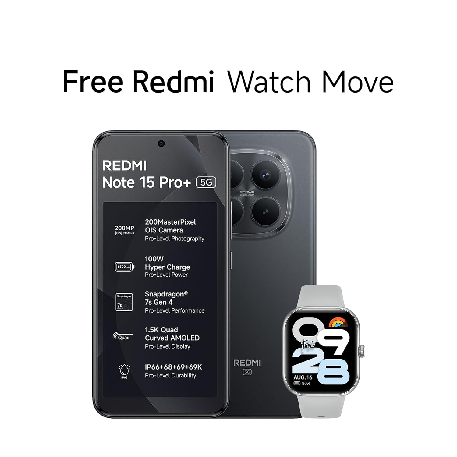 MI REDMI NOTE 15 PRO+ 5G 12GB RAM 512GB ROM MOCHA BROWN WITH REDMI WATCH 5 ACTIVE thumbnail 4