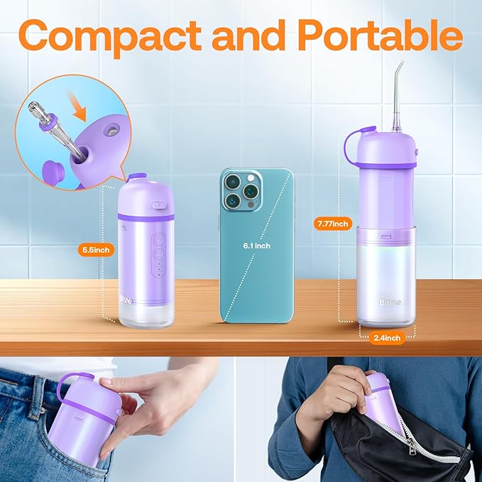 BITVAE WATER FLOSSER P1 CORDLESS PORTABLE MINI ORAL IRRIGATOR WHITE BV-P1 thumbnail 4