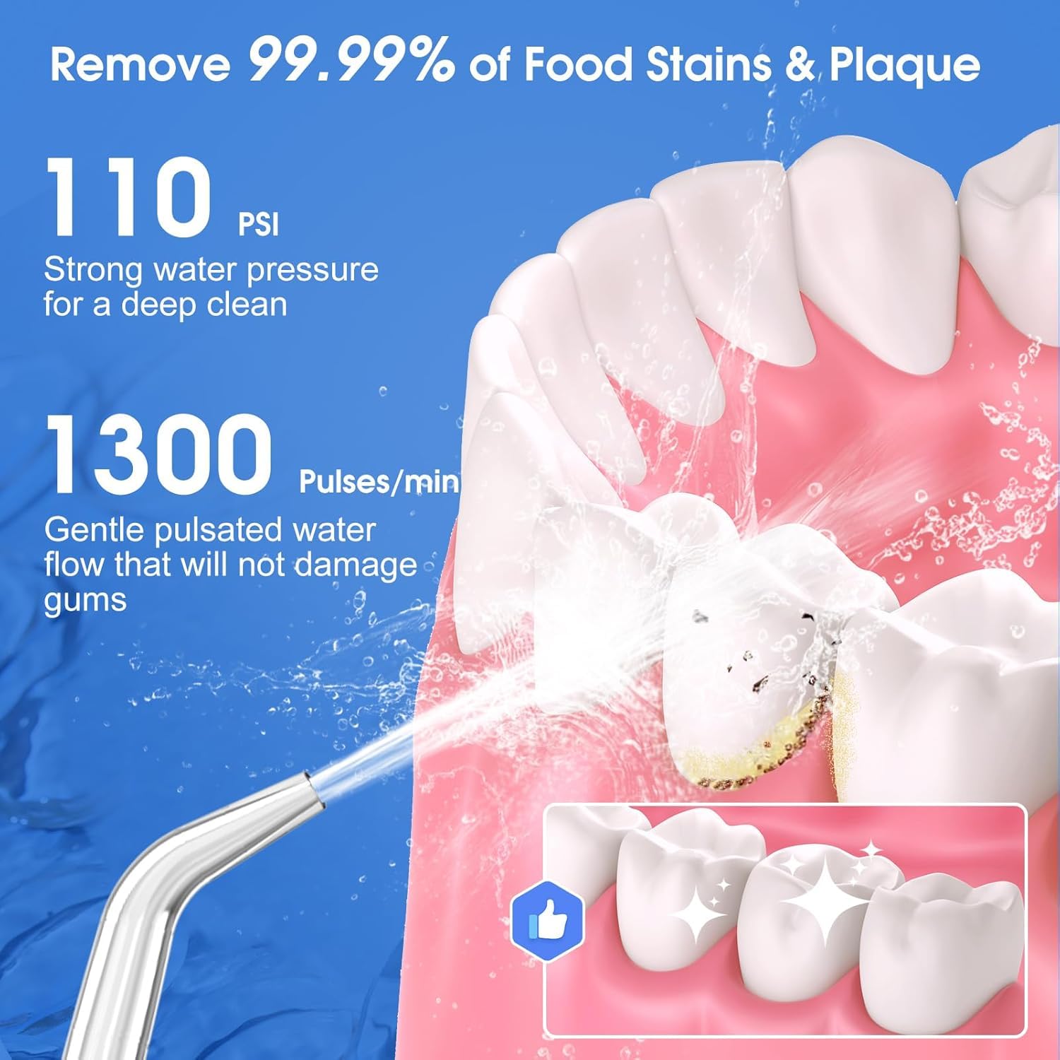 H20 FLOSS PORTABLE ORAL IRRIGATOR WHITE HF-6 thumbnail 3