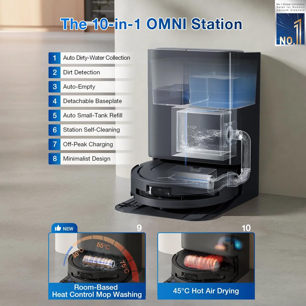 ECOVACS DEEBOT T50 PRO OMNI ROBOT VACUUM CLEANER DDX67 thumbnail 7