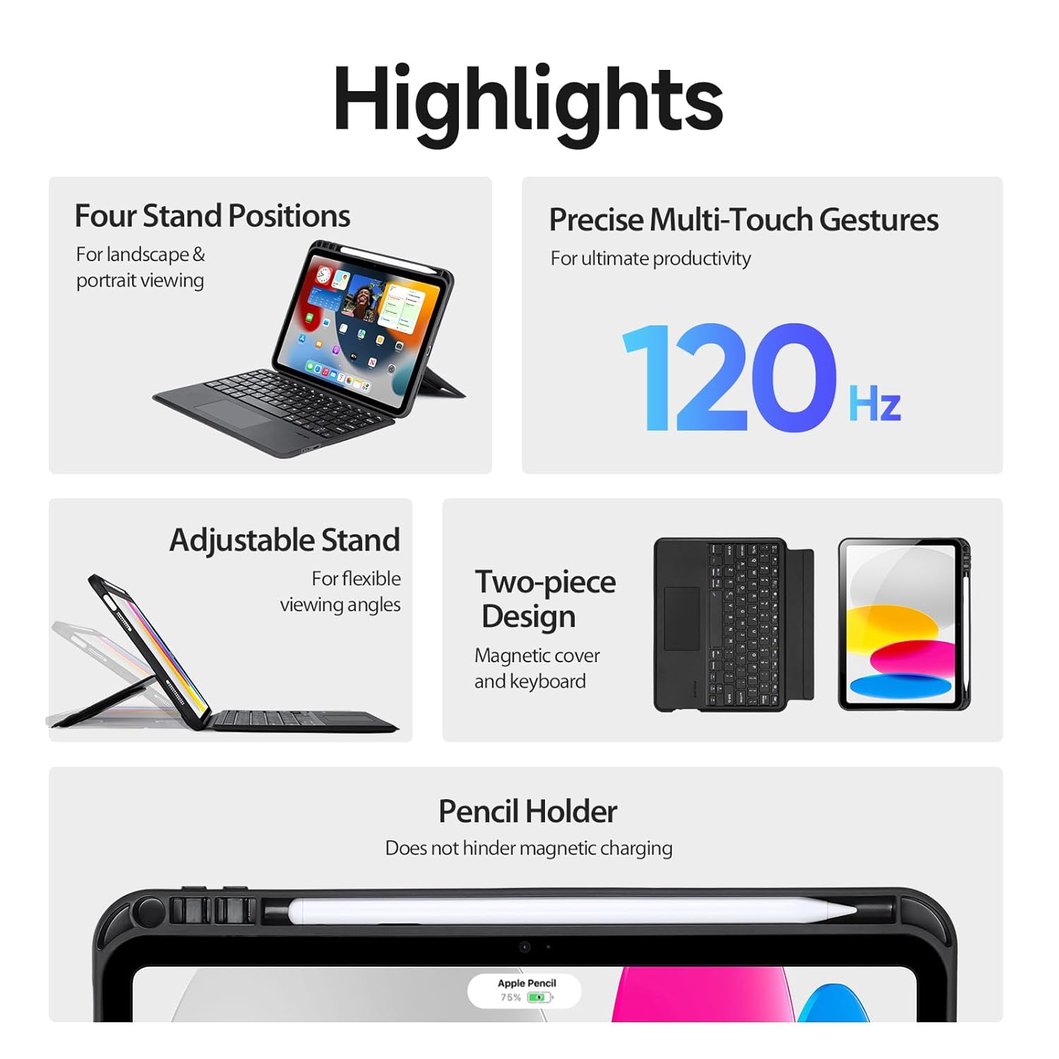 DUX DUSIC TK SERIES IPAD 10 (2022) KEYBOARD BLACK DKB004 thumbnail 5