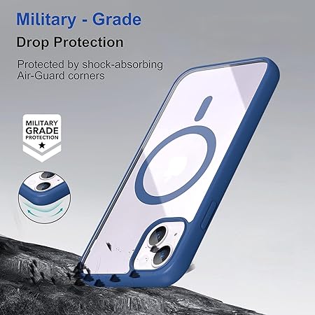 Blupebble Hybrid Matte Case With MagSafe For iPhone 17 Pro Max Blue BP-IPHMAT17MAX-BL thumbnail 4