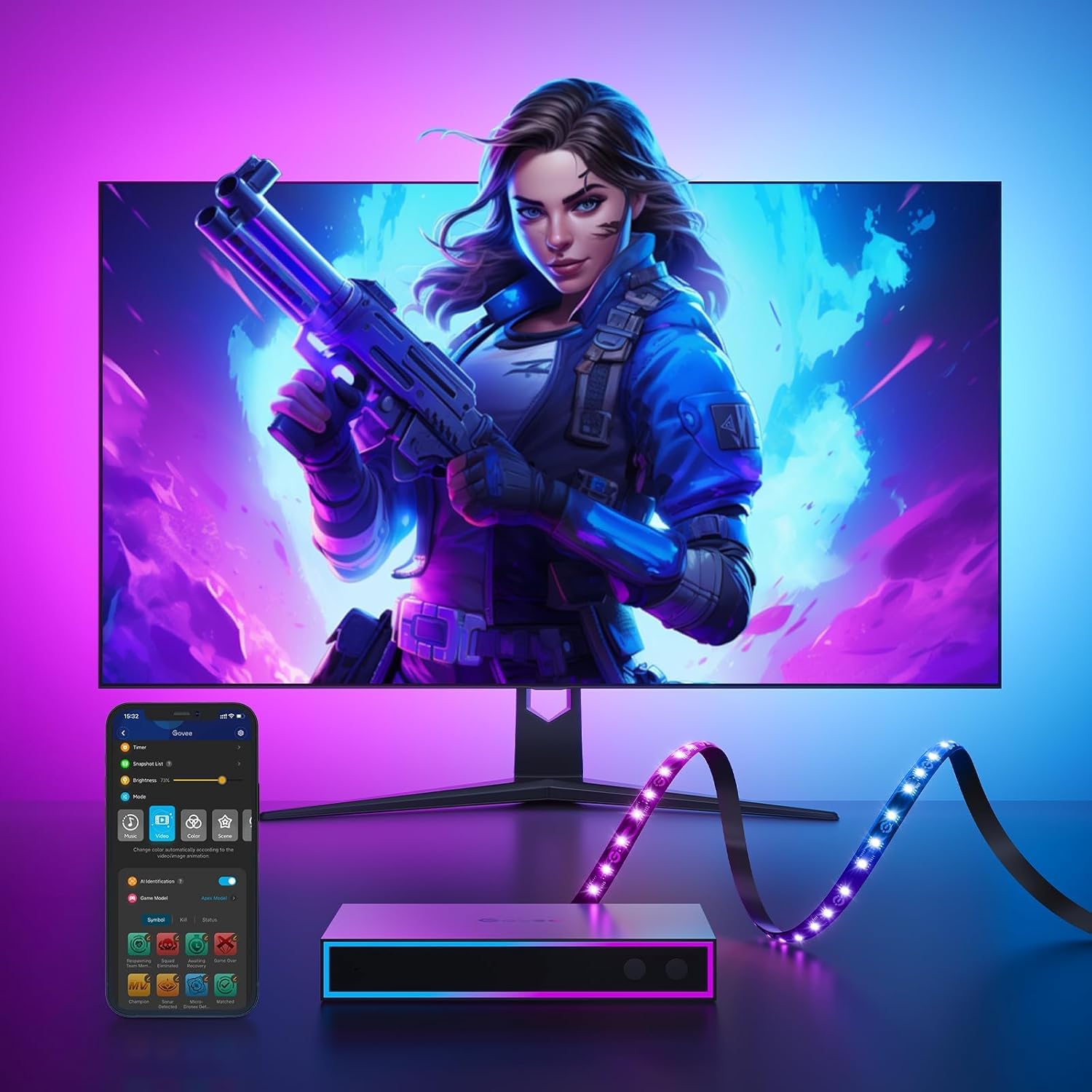 GOVEE HDMI SYNC BOX FOR GAMING KIT 65359 thumbnail 2