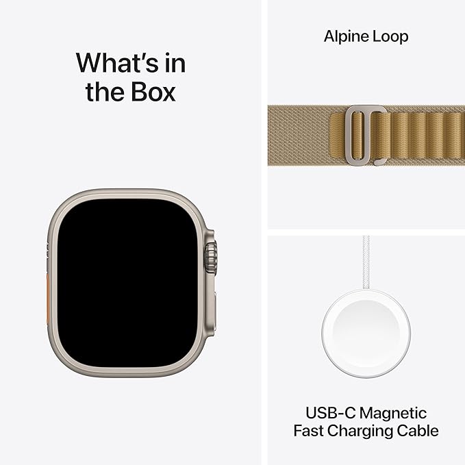 APPLE WATCH ULTRA 2 49MM (2024) NATURAL TITANIUM WITH TAN ALPINE LOOP MEDIUM MX4F3 thumbnail 6