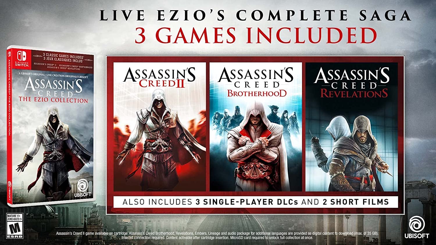 NINTENDO SWITCH ASSASSIN CREED EZIO COLLECTION GAME thumbnail 4
