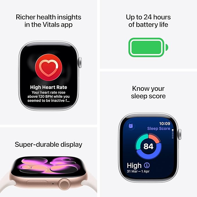 APPLE WATCH SERIES 11 GPS 42MM 2025 JET BLACK ALUMINIUM CASE WITH BLACK SPORT BAND - S/M MEQT4 thumbnail 3