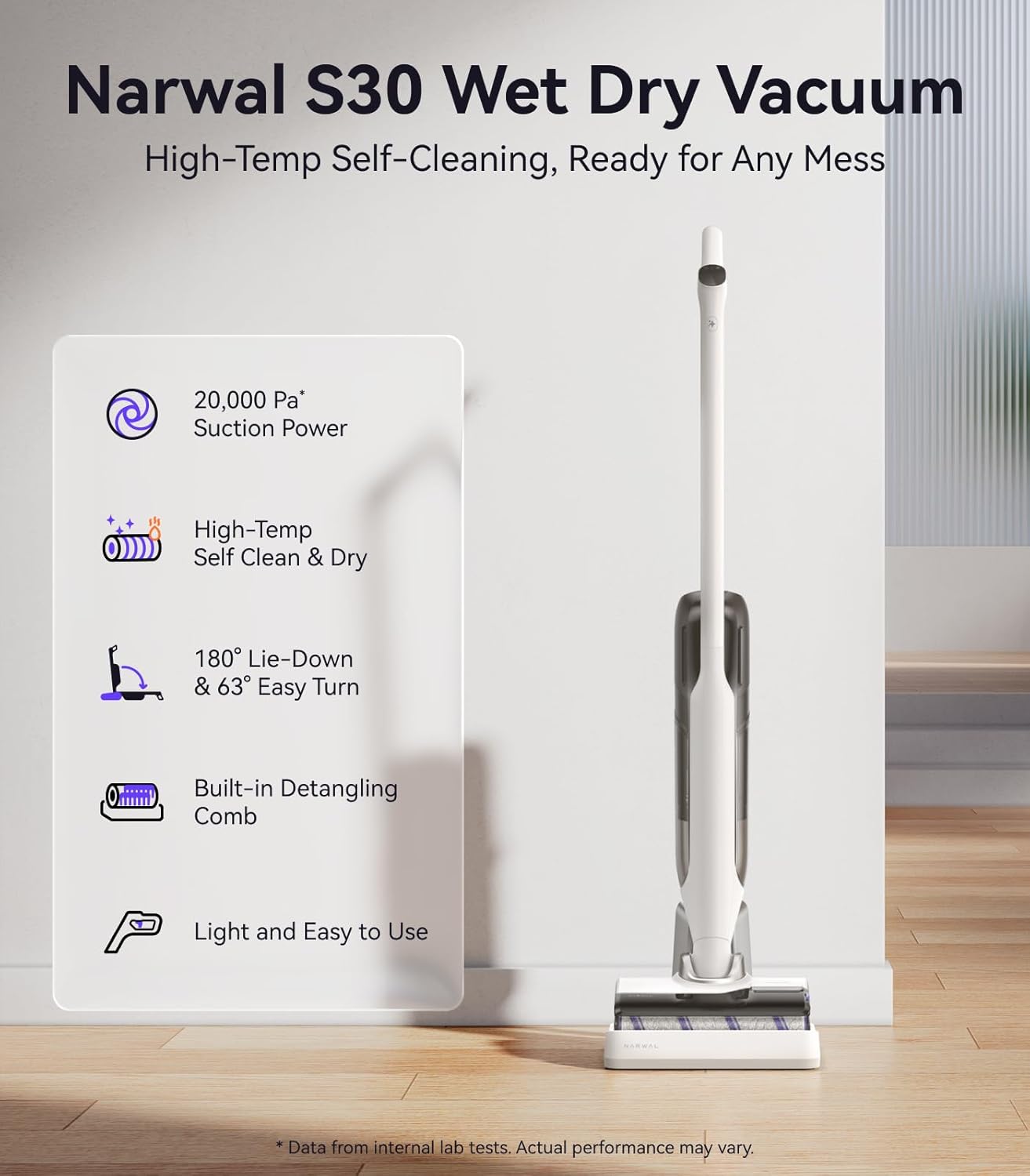 NARWAL S30 WET DRY CORDLESS VACUUM CLEANER NRL-S30-WHI thumbnail 3