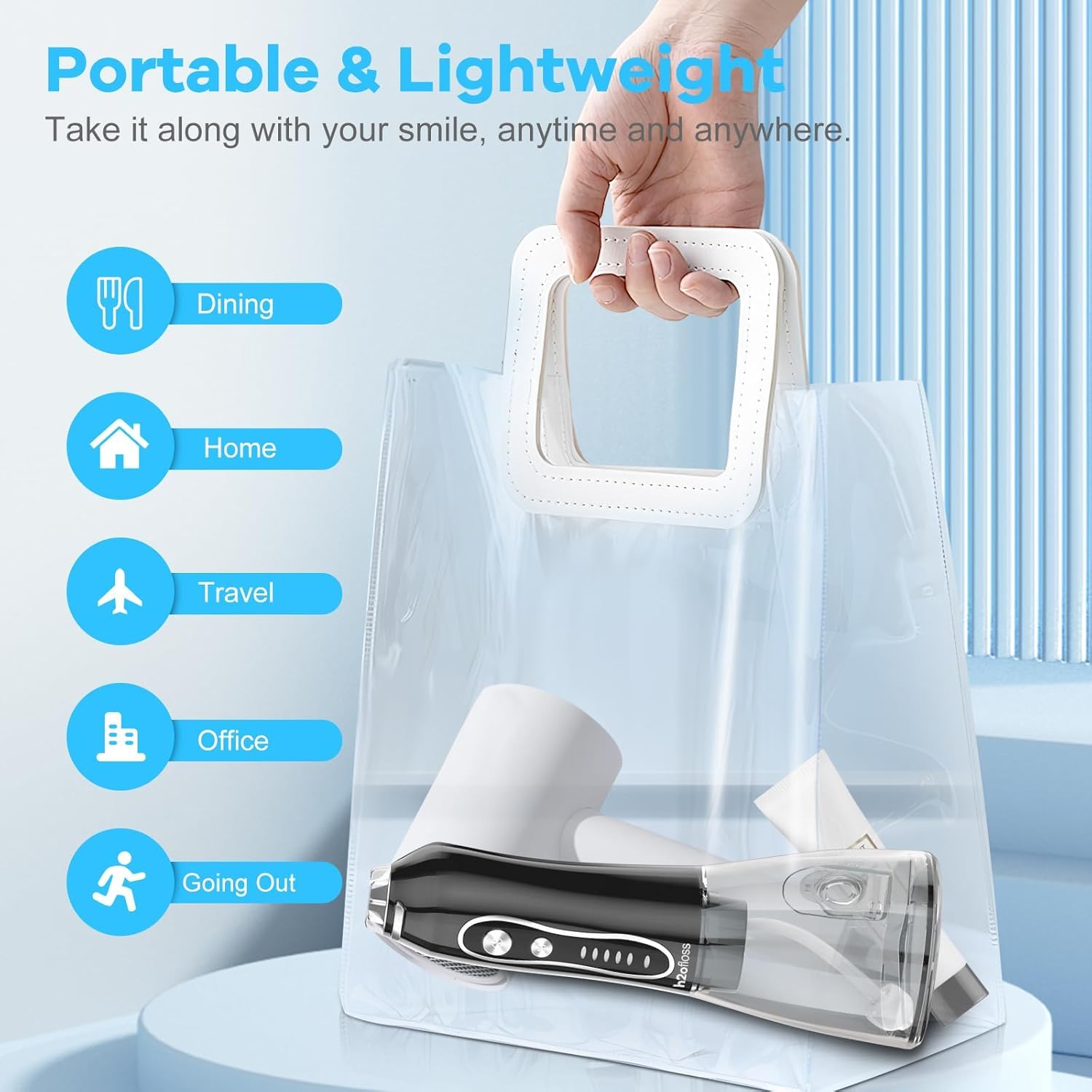 H20 FLOSS PORTABLE ORAL IRRIGATOR WHITE HF-6 thumbnail 8