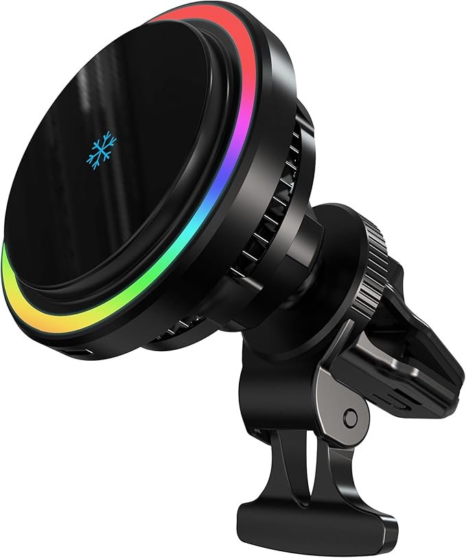 POWEROLOGY QI2 STANDARD 15W IPH15 MAGSAFE FAST CHARGER CAR MOUNT ROUND P15WMCPR