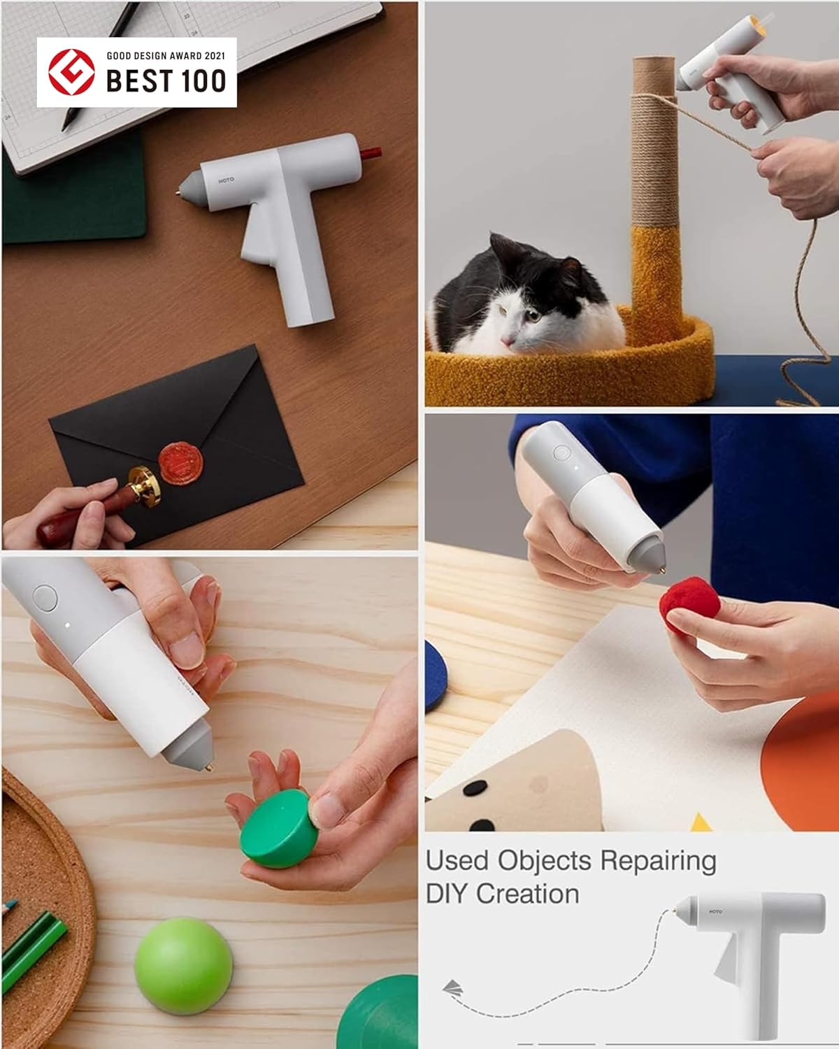HOTO LITHIUM GLUE GUN WHITE GRAY QWRJQ001 thumbnail 8