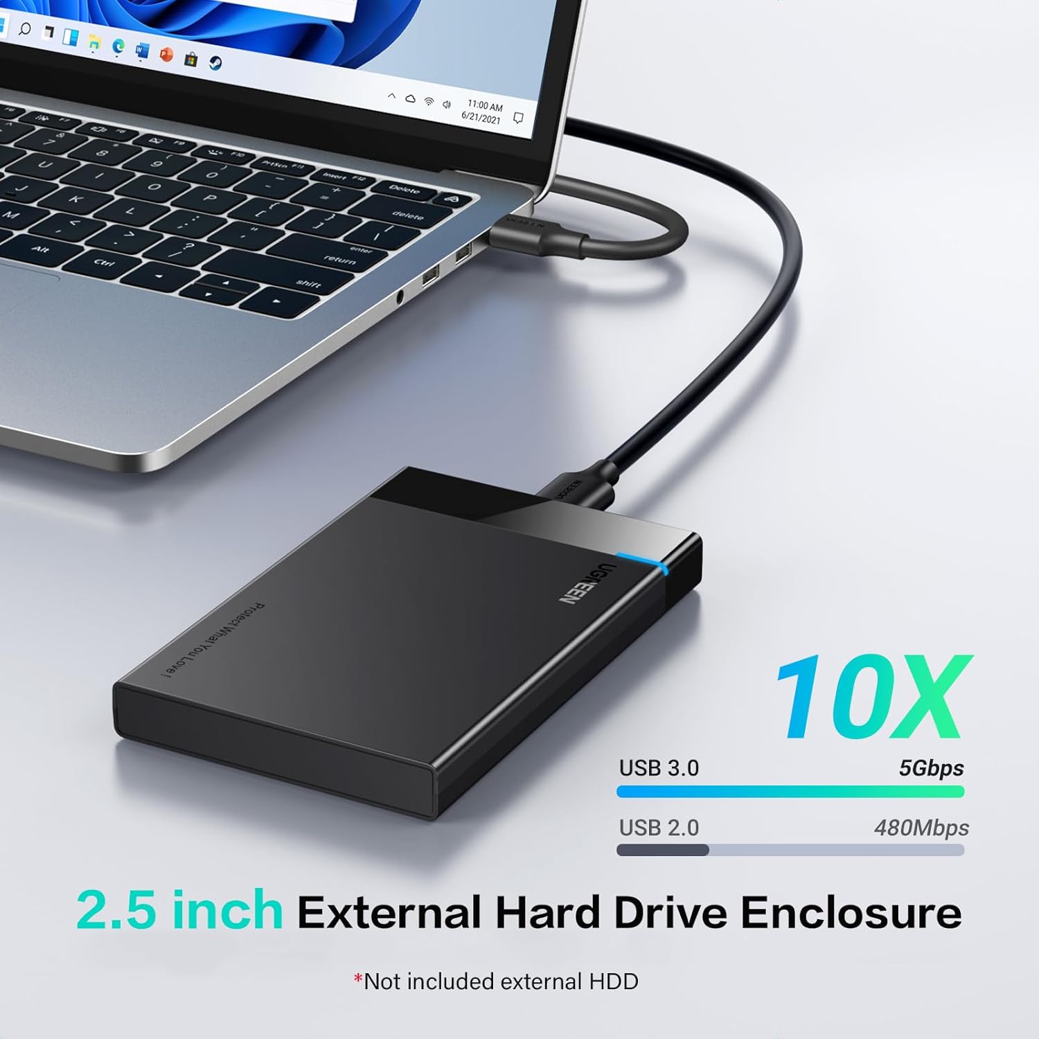 UGREEN 2.5 INCH HARD DRIVE BOX 30848 thumbnail 2