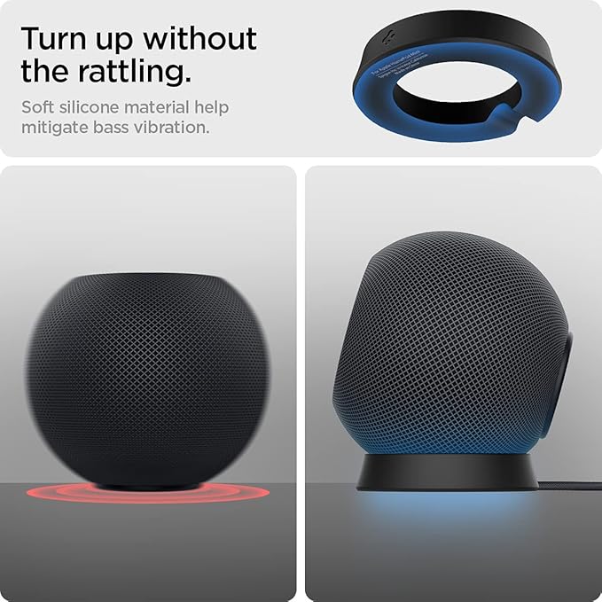 SPIGEN HOMEPOD MINI STAND SILICONE FIT BLACK AMP02781 thumbnail 5