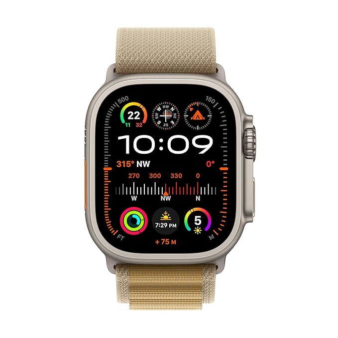 APPLE WATCH ULTRA 2 49MM (2024) NATURAL TITANIUM WITH TAN ALPINE LOOP MEDIUM MX4F3 thumbnail 2