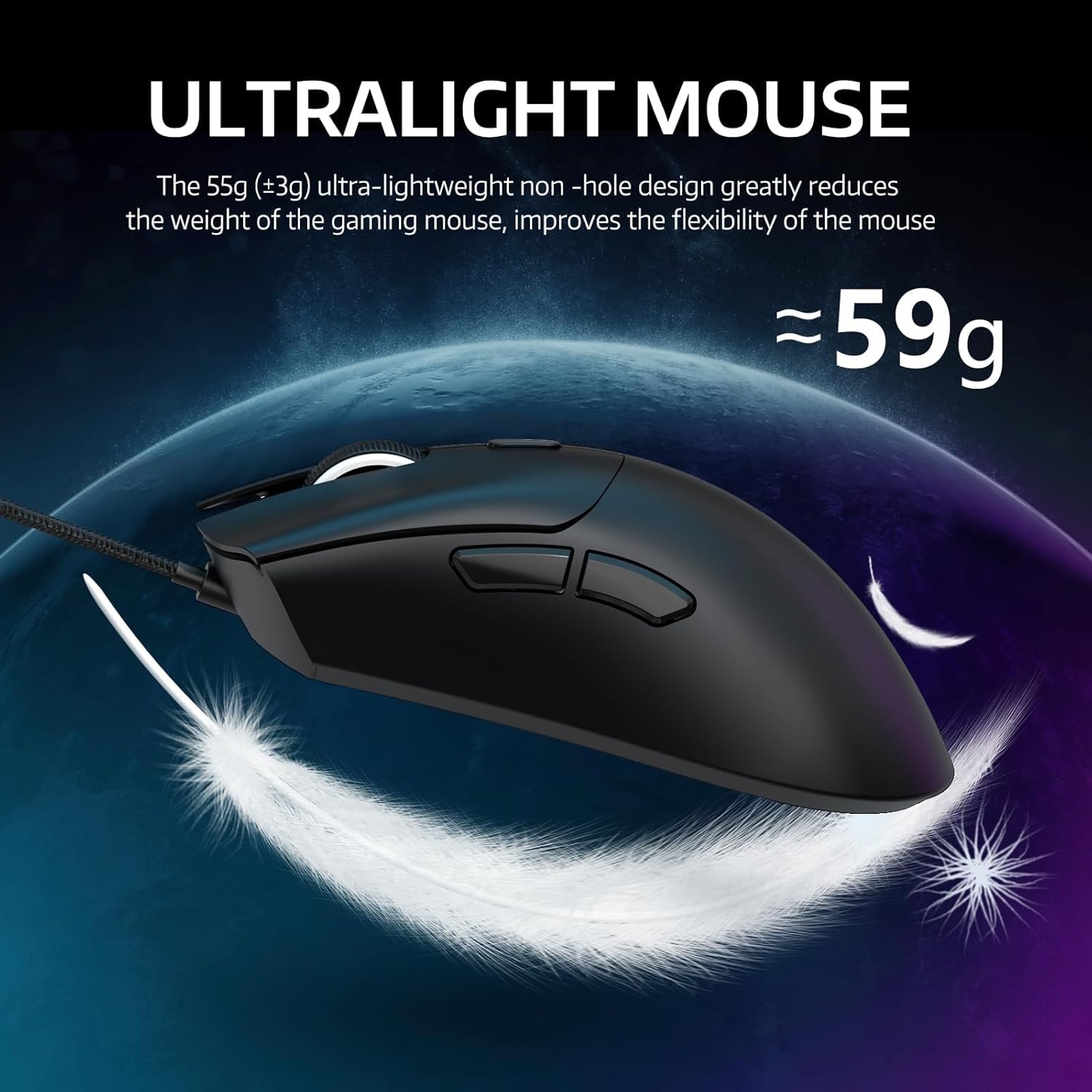 ATTACK SHARK R1 SUPERLIGHT WIRELESS GAMING MOUSE BLACK thumbnail 6