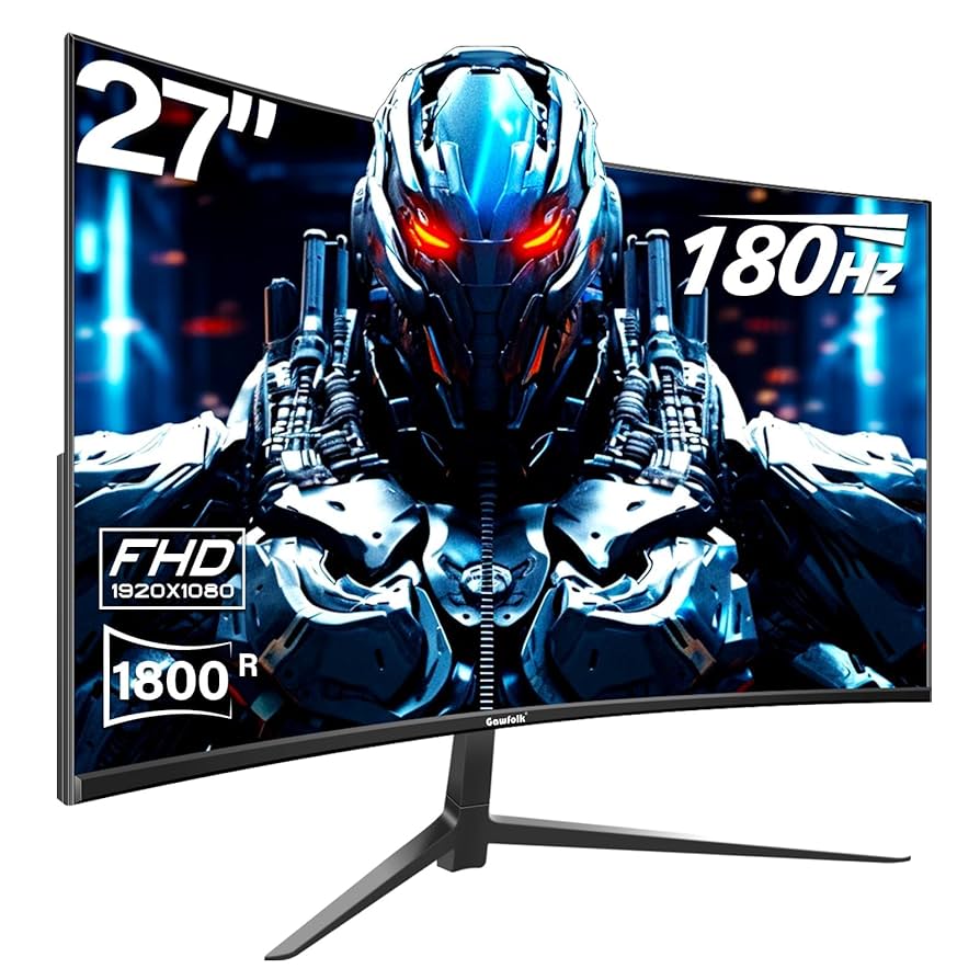 GAWFOLK 27 INCH 1K 280HZ 1920*1080 CURVE VA PANEL MONITOR BLACK/WHITE GF270N