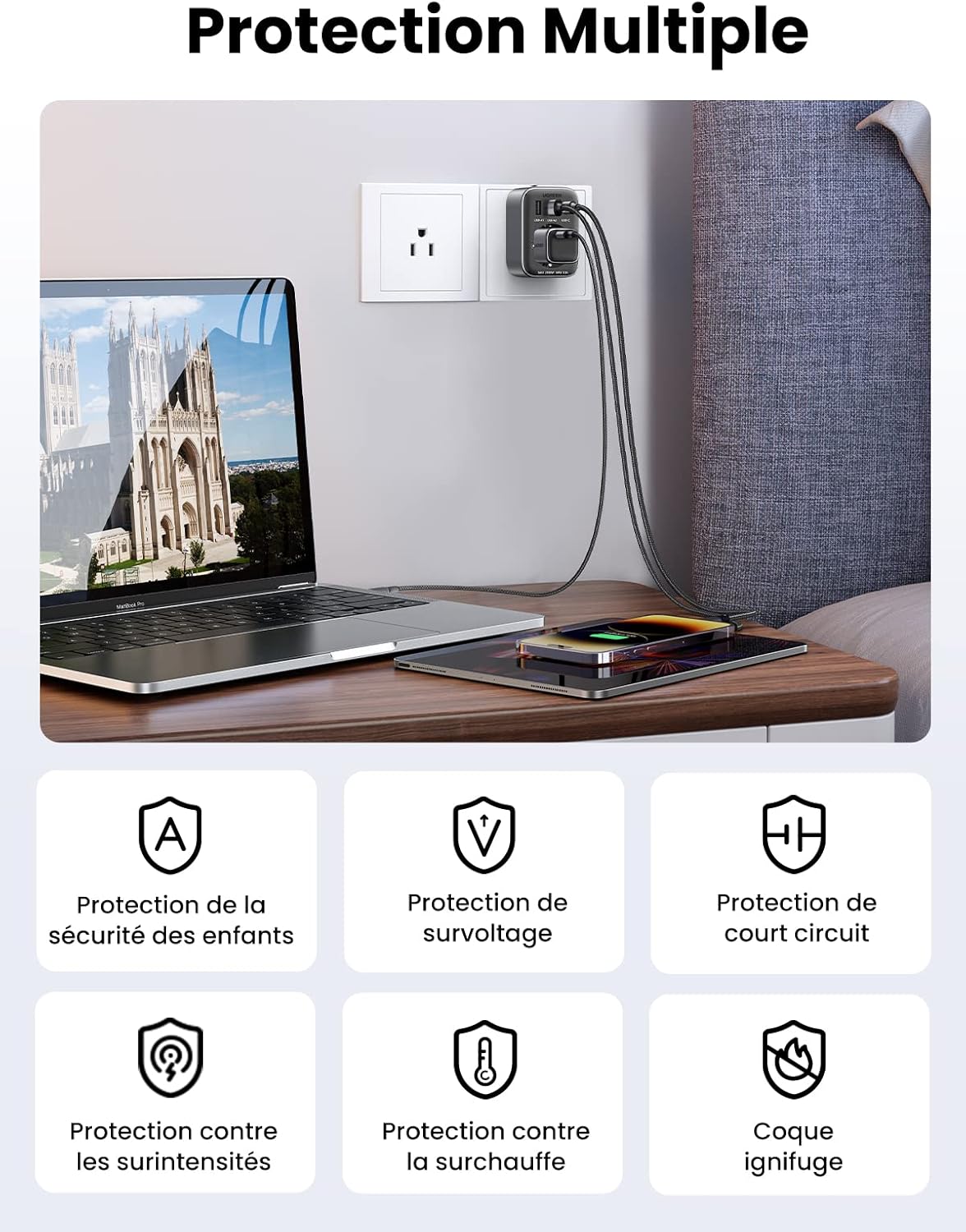 UGREEN 4 IN 1 TRAVEL ADAPTER BLACK 15261 thumbnail 4
