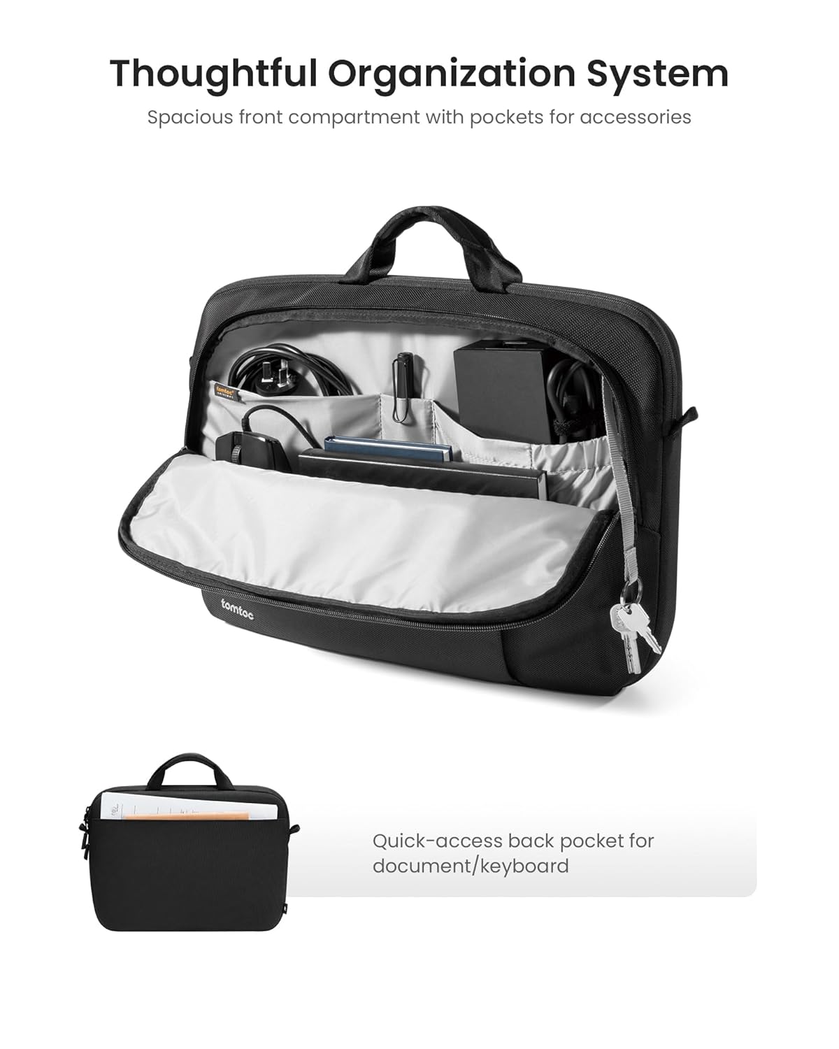 TOMTOC DEFENDER A30 13.5-14 INCH LAPTOP SHOULDER BAG BLACK A30D2D1 thumbnail 4