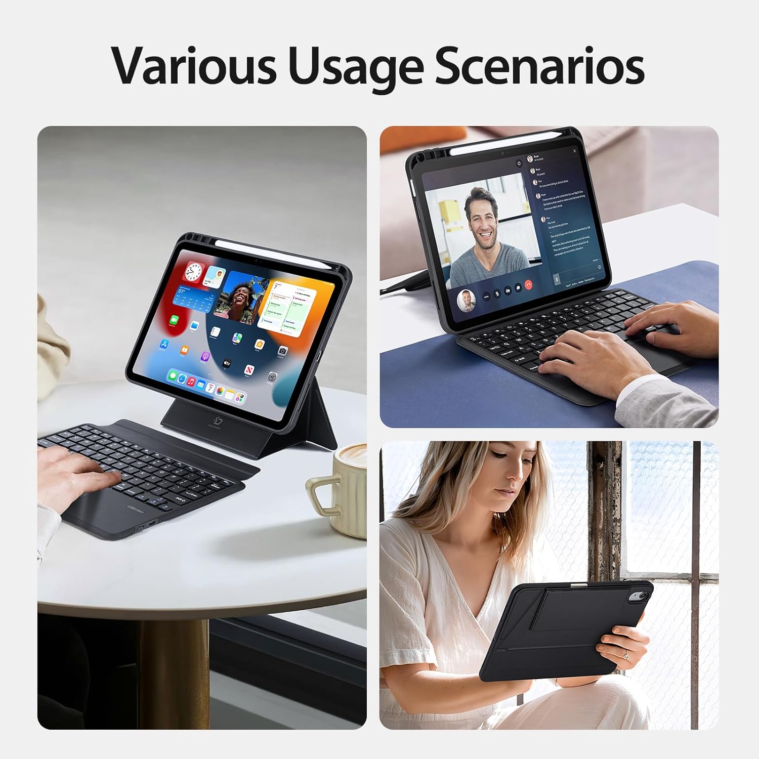 DUX DUCIS IPAD 7/8/9 10.2 INCH MAGNETIC FOLIO KEYBOARD BLACK DK-ALBYBG-001-CP thumbnail 8