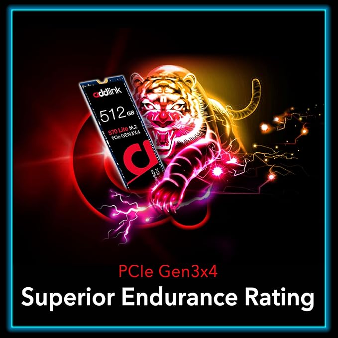 ADDLINK S70 NVME M.2 2280 PCI-E GEN 3X4 512GB SSD BLACK AD512GBS70LTM2P thumbnail 4