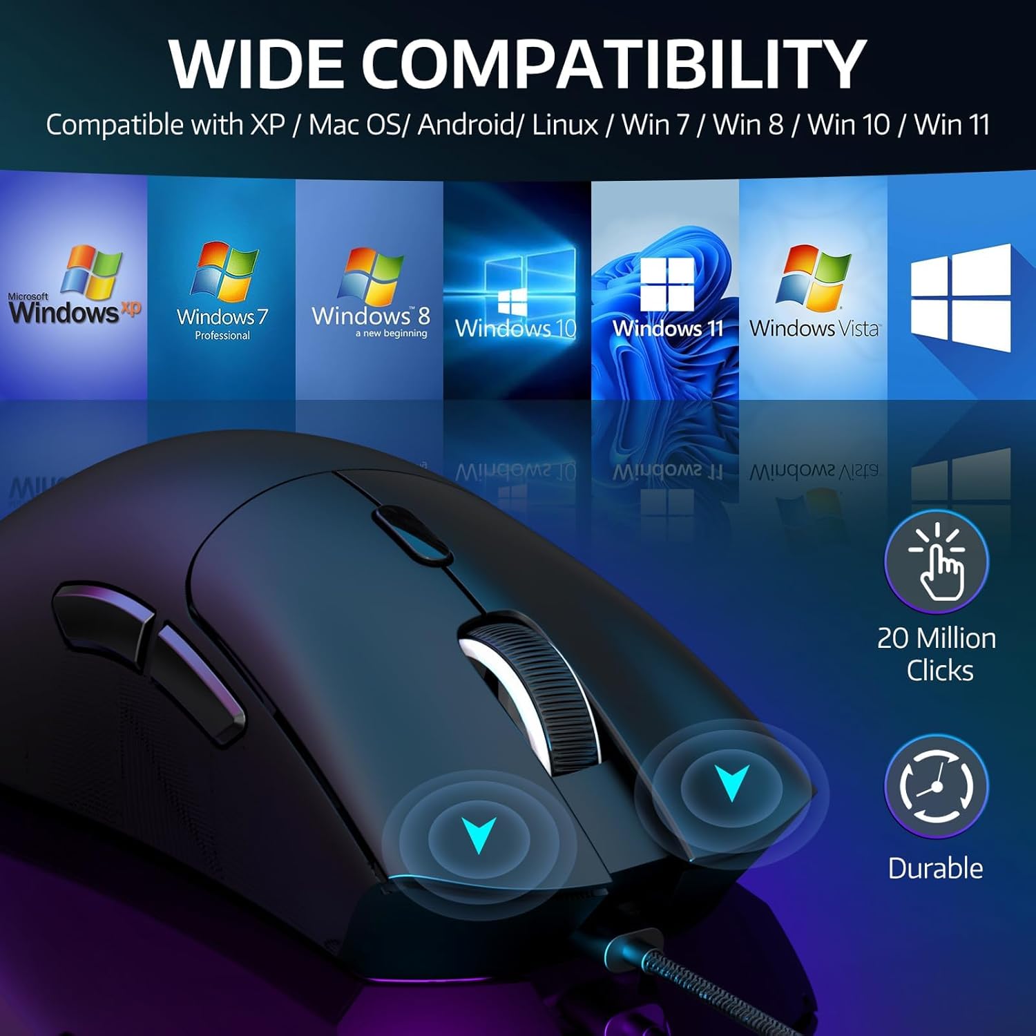 ATTACK SHARK R1 SUPERLIGHT WIRELESS GAMING MOUSE BLACK thumbnail 9