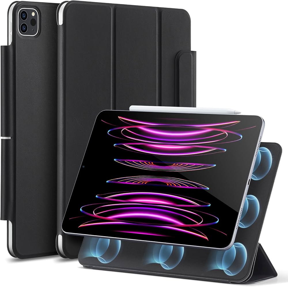 ESR ASCEND TRIFOLD CASE COMPATIBLE WITH IPAD AIR 13 2024 PRO 12.9 (6TH/5TH GEN) FROSTED BLACK
