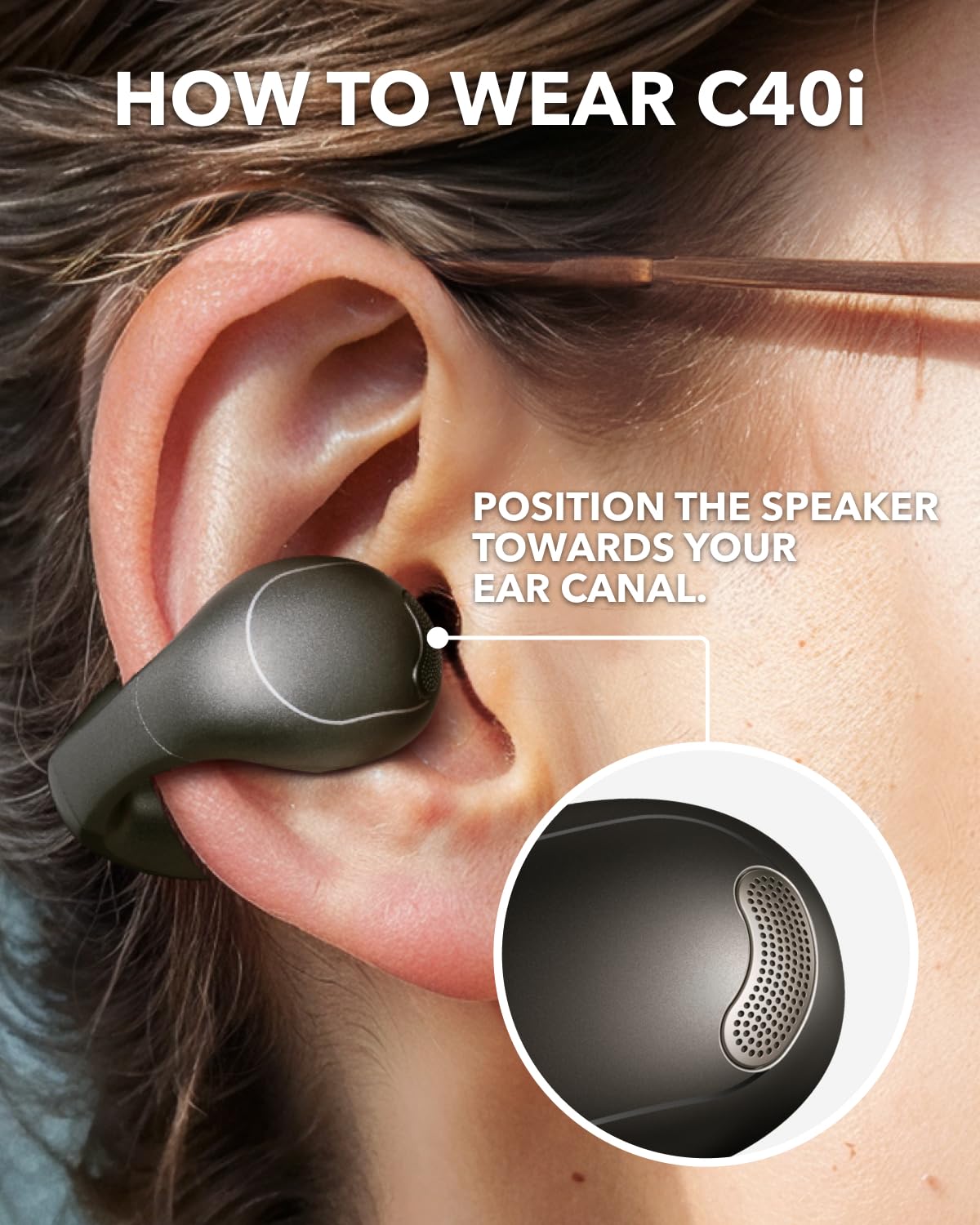 ANKER SOUNDCORE C40I OPEN EAR CLIP ON EARBUDS GRAY A3331HZ1 thumbnail 8