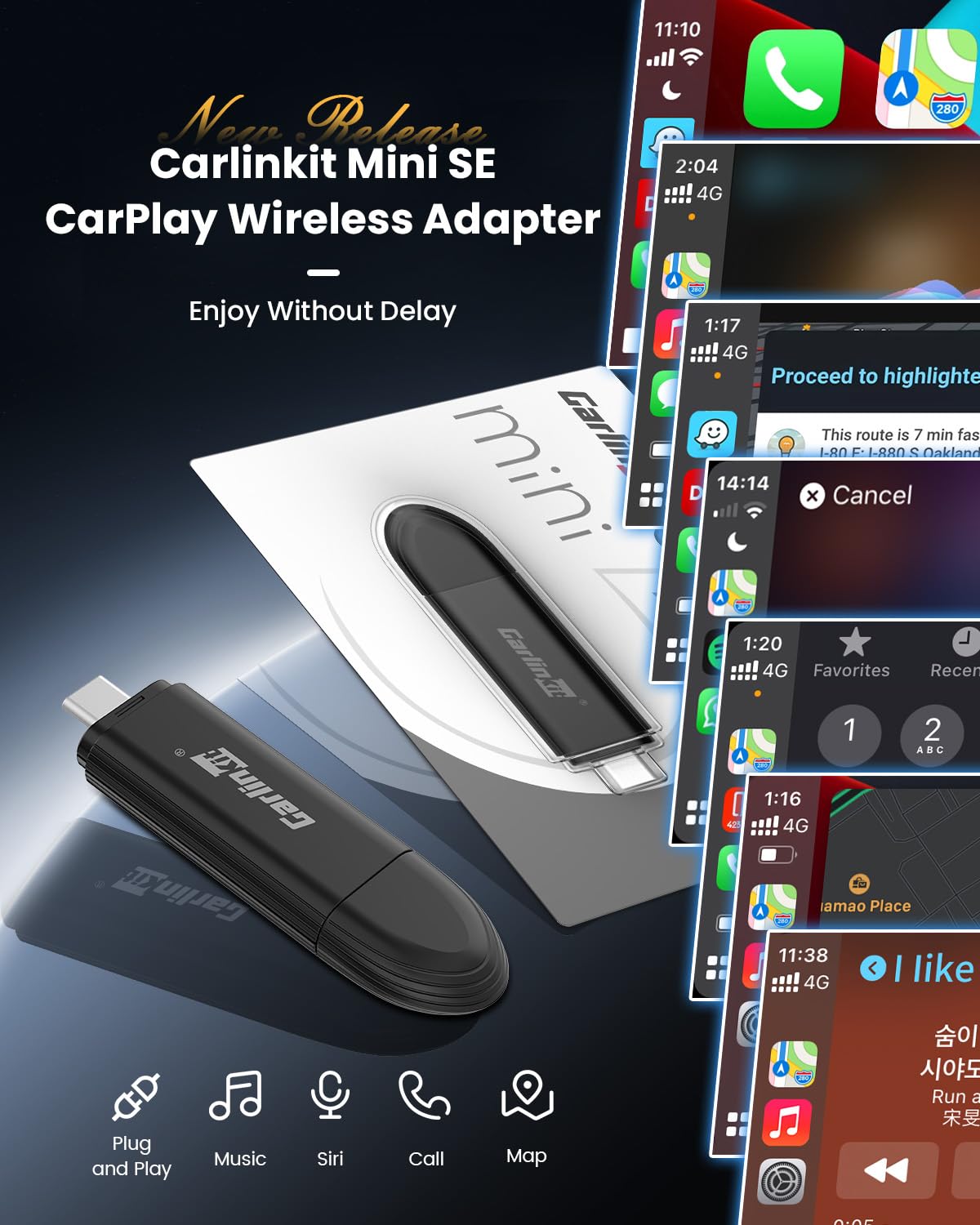 CARLINKIT MINI SE X2 WIRELESS CARPLAY/ANDROID ADAPTER thumbnail 3