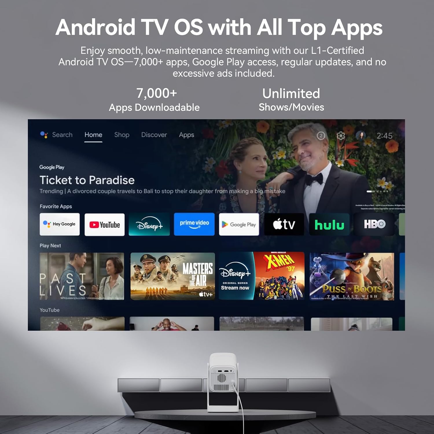 WANBO CUBE 1 360 ADJUSTABLE SMART PROJECTOR WITH WI-FI AND BLUETOOTH ANDROID TV 11 SKY BLUE thumbnail 4