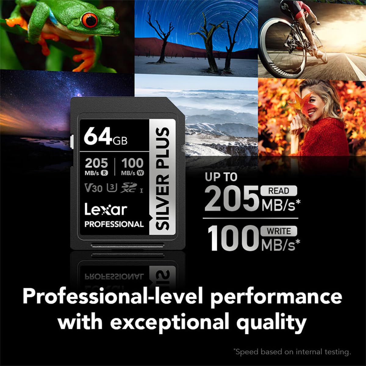 LEXAR PROFESSIONAL SILVER PLUS SDXC UHS-I CARDS 205MBPS-64GB LSDSIPL064G-BNNNG thumbnail 2