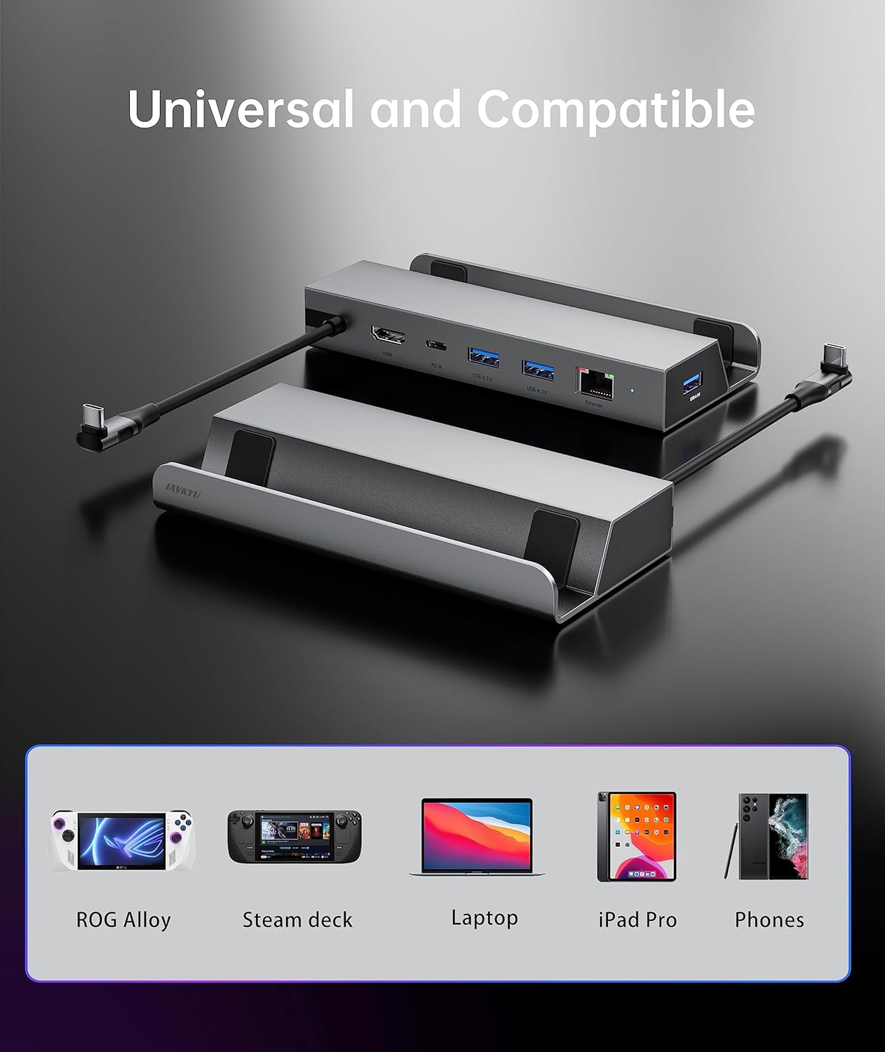 DOCKING STATION COMPATIBLE WITH STEAM DECK WITH PD+HDMI+USB 3.0 ETHERNET HC-86E thumbnail 7
